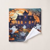 Romantisch Halloween Ghosts Festival Bad Handdoek (Wasdoekje)