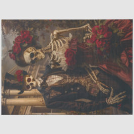 Romantisch Halloween Skelet Koppel Decoupage Tissuepapier