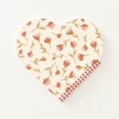 Romantisch handgeschilderd bloemig hartvormig noti notitieboek (Achterkant)