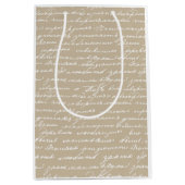 Romantisch Handschrift Liefdesbrief Schrijver Aute Medium Cadeauzakje (Voorkant)