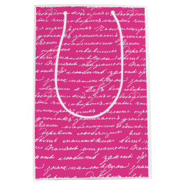 Romantisch Handschrift Roze Valentijn Liefdesbrief Medium Cadeauzakje