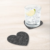 Romantisch handschrift zwart wit hart liefde kartonnen onderzetters (Insitu)