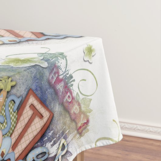 Romantisch Happy Easter Bunny Groeten Tafelkleed (Voorbeeld)