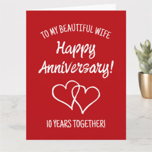 Romantisch Happy Jubileum wenskaart voor vrouw Kaart