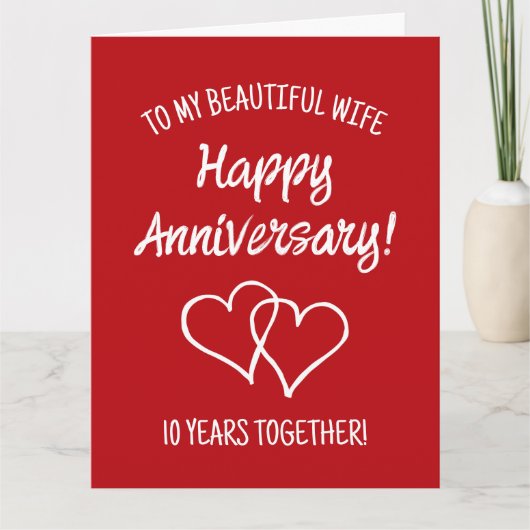 Romantisch Happy Jubileum wenskaart voor vrouw Kaart (Voorkant)