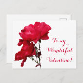 Romantisch Happy Valentijn rode roos liefde bloemi Briefkaart (Voorkant / Achterkant)