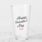 Romantisch Happy Valentine's Day Red Hearts Elegan Glas (Voorkant)
