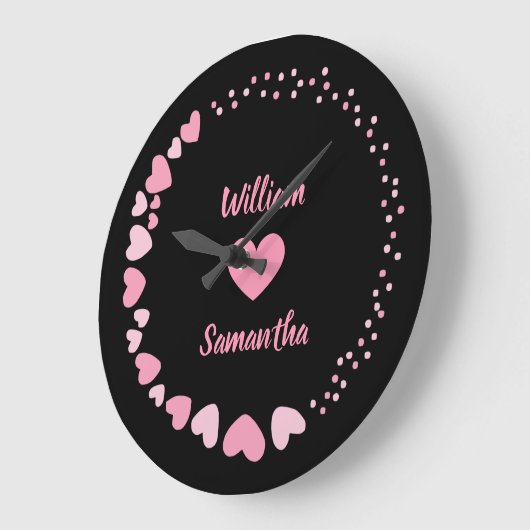 Romantisch Hart aangepaste Koppel Naam Liefde Grote Klok (Hoek)