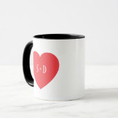 Romantisch Hart Aanpasbare Witte Initialen Cadeau Mok (Voorkant links)