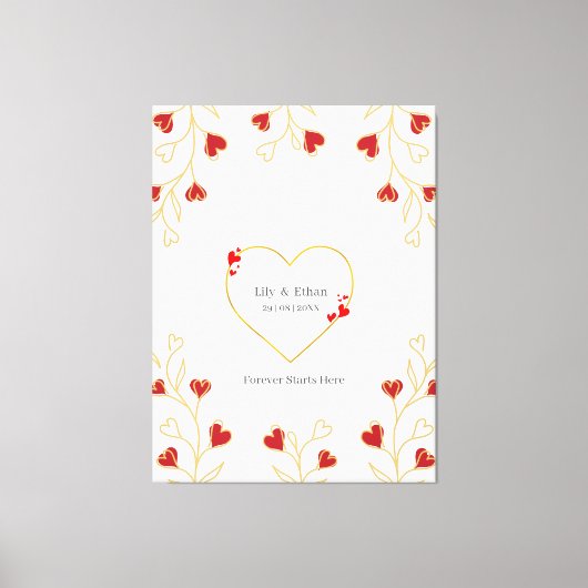 Romantisch Hart Bloem Canvas Afdruk (Voorkant)