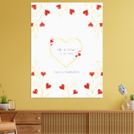 Romantisch Hart Bloem Canvas Afdruk