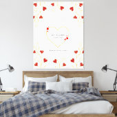 Romantisch Hart Bloem Canvas Afdruk (Insitu (Slaapkamer))