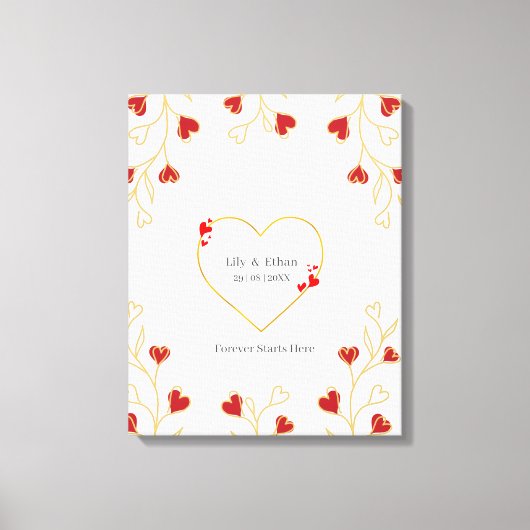 Romantisch Hart Bloem Canvas Afdruk (Voorkant)