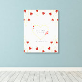 Romantisch Hart Bloem Canvas Afdruk (Insitu (Houten vloer))