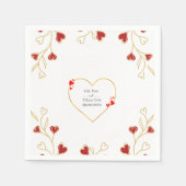 Romantisch Hart Bloem Servet (Voorkant)