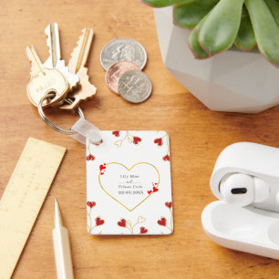 Romantisch Hart Bloem Sleutelhanger
