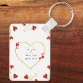 Romantisch Hart Bloem Sleutelhanger (Achterkant)