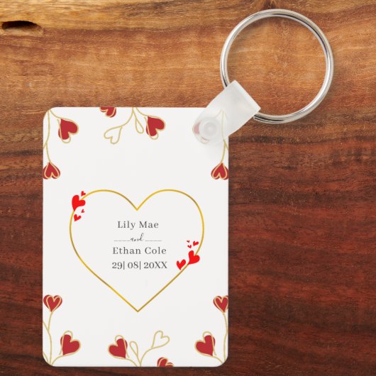 Romantisch Hart Bloem Sleutelhanger (Achterkant)