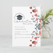 Romantisch Hart Bloemen Lente Afstuderen Kaart (Staand voorkant)