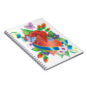 Romantisch hart & bloemen notitieboek (Rechterzijde)