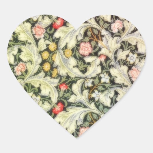 Romantisch Hart  Bloemen Sticker (Voorkant)