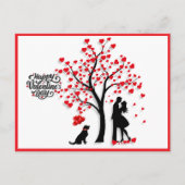 Romantisch hart boom silhouet paar feestdagenkaart (Voorkant)