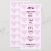 Romantisch Hart Bruiloft Menu (Voorkant / Achterkant)
