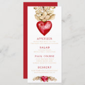 Romantisch Hart | Diner Menu (Voorkant / Achterkant)