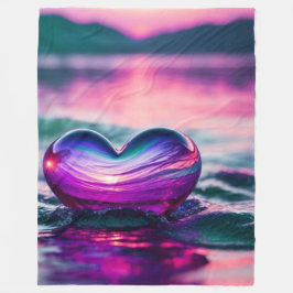 Romantisch hart drijvend op water fleece deken