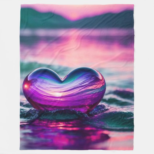Romantisch hart drijvend op water fleece deken (Voorkant)
