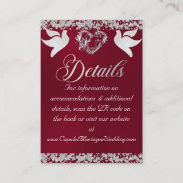 Romantisch Hart, Duif & Glitter, QR Code - Bourgon Informatiekaartje