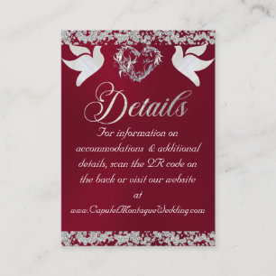 Romantisch Hart, Duif & Glitter, QR Code - Bourgon Informatiekaartje