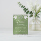 Romantisch Hart, Duif & Glitter, QR Code - Sage Informatiekaartje (Staand voorkant)