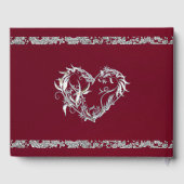 Romantisch hart en glitter op Bourgondië Gastenboek (Achterkant)