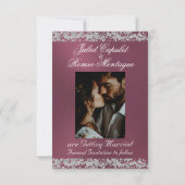 Romantisch hart en glitter op lavendel save the date (Achterkant)