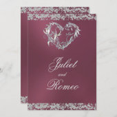 Romantisch hart en glitter op lavendelbruiloft kaart (Voorkant / Achterkant)