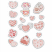 Romantisch hart en liefde Sticker Sheet (Voorkant)