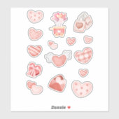 Romantisch hart en liefde Sticker Sheet (Vel)