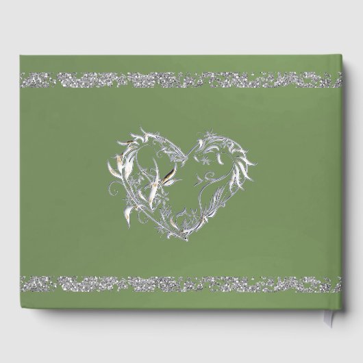 Romantisch Hart & Glitter op Sage Gastenboek (Achterkant)