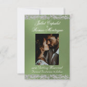 Romantisch Hart & Glitter op Sage Save The Date (Achterkant)