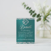 Romantisch Hart & Glitter, QR-code op Blauwgroen Informatiekaartje (Staand voorkant)