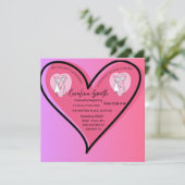 Romantisch Hart Hen Party Uitnodiging – Modern Roz (Staand voorkant)