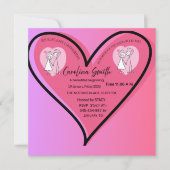 Romantisch Hart Hen Party Uitnodiging – Modern Roz (Voorkant)