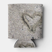 Romantisch Hart in Zand Blikjeskoeler (Voorkant)