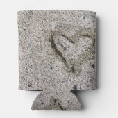 Romantisch Hart in Zand Blikjeskoeler (Achterkant)