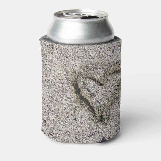 Romantisch Hart in Zand Blikjeskoeler (Blikje Achterkant)