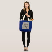 Romantisch hart in zand grote tote bag (Voorkant (model))
