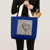 Romantisch hart in zand grote tote bag (Voorkant (product))