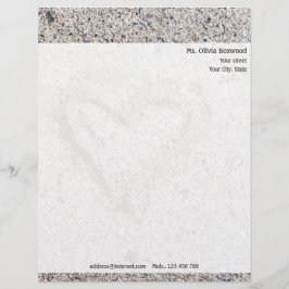 Romantisch hart in zand met retouradres briefhoofd sjabloon