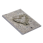 Romantisch hart in zand notitieboek (Rechterzijde)